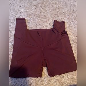 maroon aerie real me cross leggings